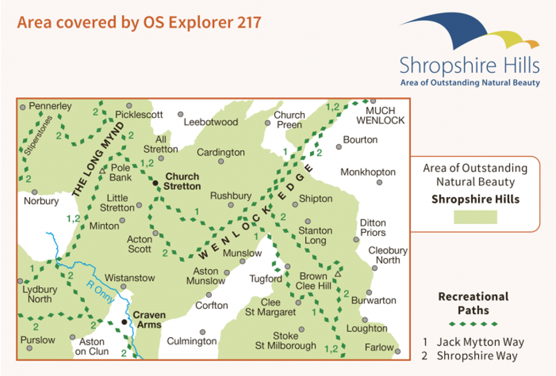 OS Explorer Map 217 - Long Mynd and Wenlock Edge-1